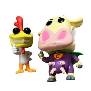 Cartoon Network Funko Pop Vinyl Figure Chicken #1072 & Super Cow #1071 Lot Of 2